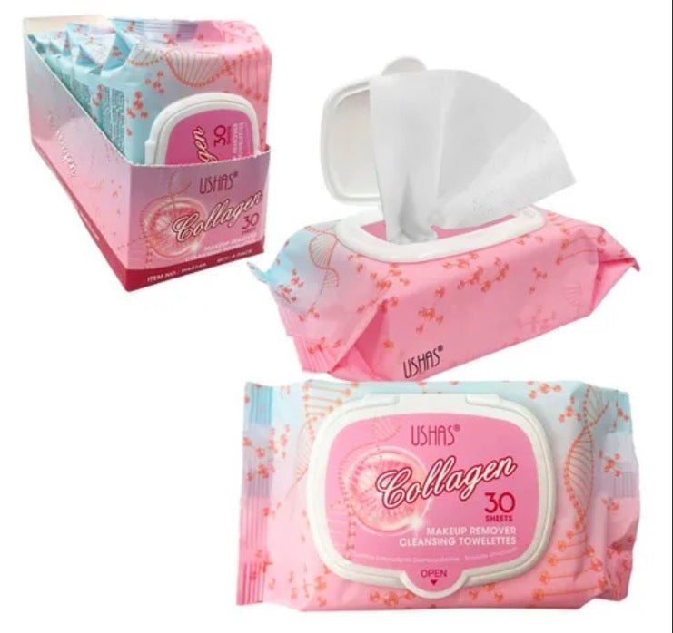 Lingettes Démaquillantes au Collagène – USHAS