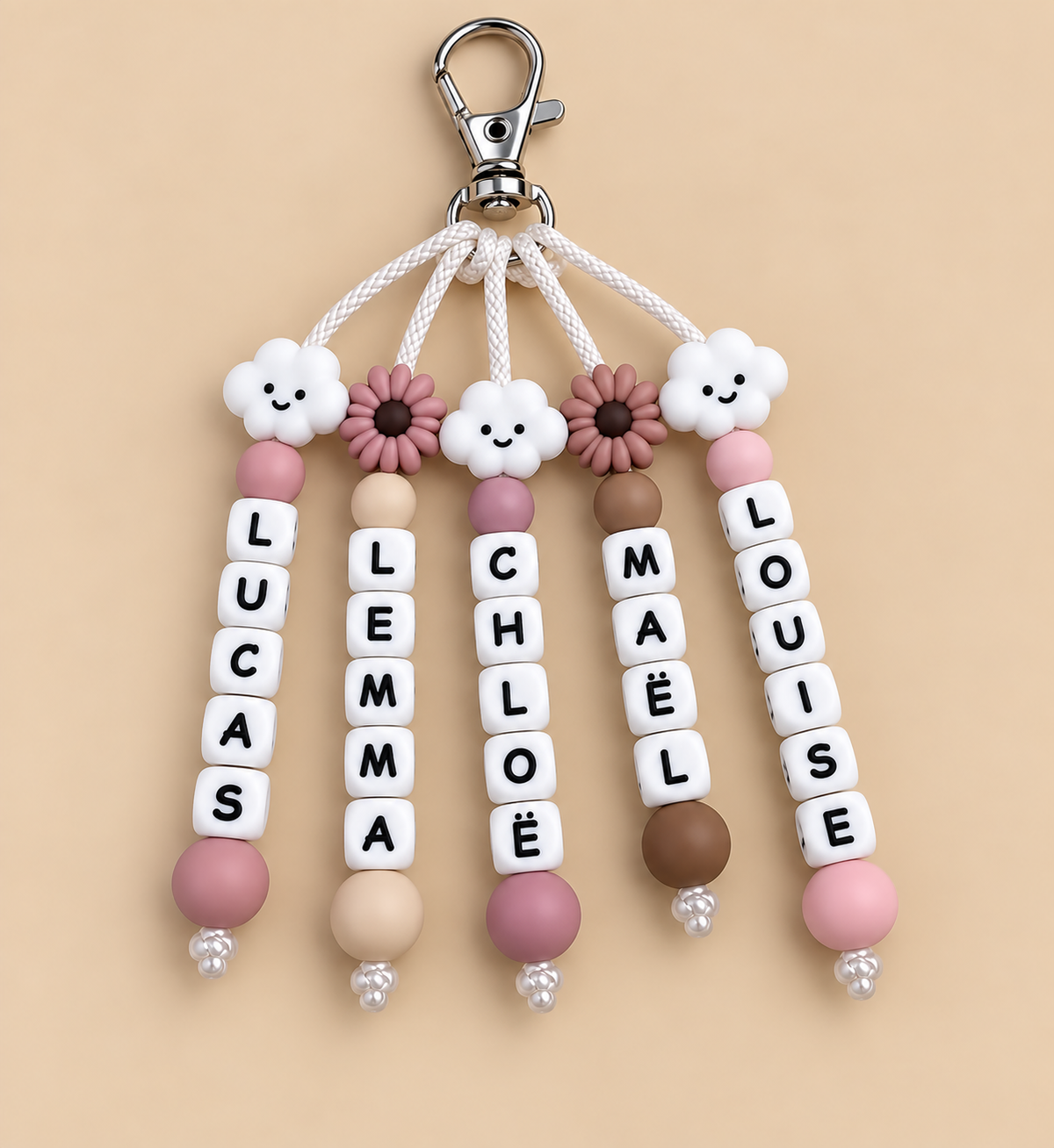 Porte clé 5 prénoms